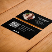 Modernes QR Code Social Media Berufliches Foto Visitenkarte