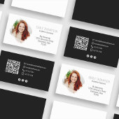 Modernes QR Code Social Media Berufliches Foto Visitenkarte