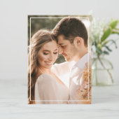 Modernes QR Code Vellum Overlay Background Foto Save The Date (Stehend Vorderseite)