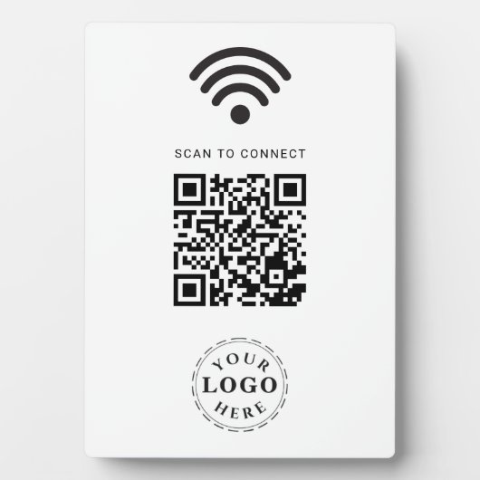 Modernes QR-Code-Zeichen für den einfachen Zugang  Fotoplatte (Vorderseite)