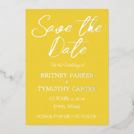 Modernes QR-Foto Gelbe Schriftzeichen Folieneinladung