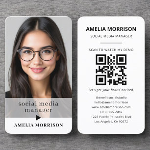 Modernes QR-Foto Minimalistisch Beruflich Visitenkarte