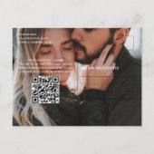 Modernes QR-Foto-Save the Date-Overlay Ankündigungspostkarte (Rückseite)