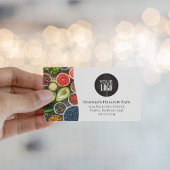 Modernes QR-Foto und Logo-Schwarz Visitenkarte