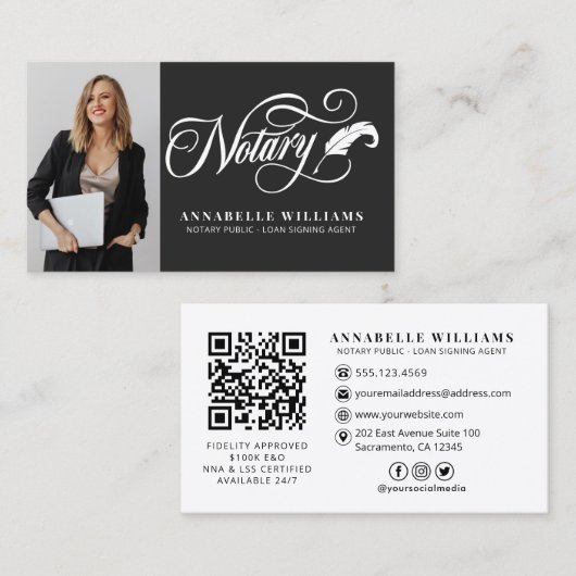 Modernes QR-Foto Visitenkarte (Vorne/Hinten)