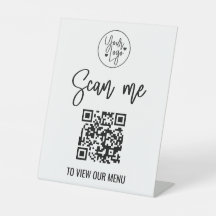Modernes QR-Menü Logo für berührungsloses Geschäft