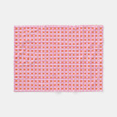 Modernes Quadrat Wiederholung Muster Hot Pink Oran Fleecedecke (Vorderseite (Horizontal))