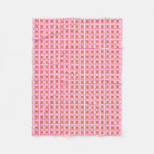 Modernes Quadrat Wiederholung Muster Hot Pink Oran Fleecedecke (Vorderseite)