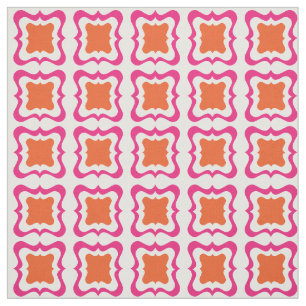 Modernes Quadrat Wiederholung Muster Hot Pink Oran Stoff
