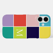 Modernes, quadratisches Blockmonogramm Case-Mate iPhone Hülle (Rückseite (Horizontal))