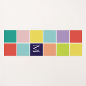Modernes, quadratisches Blockmonogramm Yogamatte (Vorderseite (Horizontal))