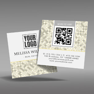 Modernes Quadratisches Geometrisches Muster QR-Cod Quadratische Visitenkarte