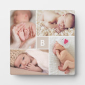 Modernes quadratisches Monogramm einfache 4-Fotola Fotoplatte (Vorderseite)