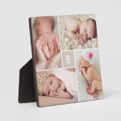 Modernes quadratisches Monogramm einfache 4-Fotola Fotoplatte (Vorderseite)