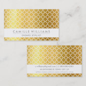 MODERNES QUATREFOIL MOROKANISCHES Muster Goldfolie Visitenkarte (Vorne/Hinten)