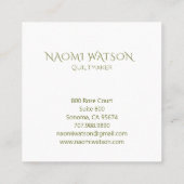 Modernes Quiltmaker Paisley-Muster auf Sage Green Quadratische Visitenkarte (Rückseite)