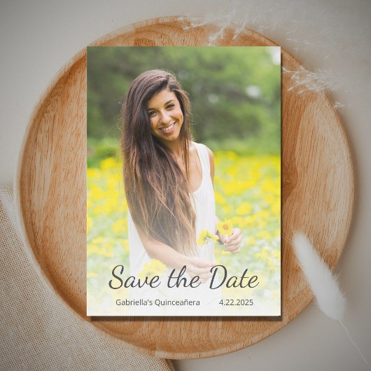 Modernes Quinceañera Foto Save the Date Einladung