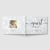 Modernes Quinceanera Geburtstag Silver Bokeh Foto Gästebuch (Voll)