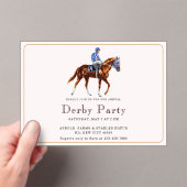 Modernes Race Horse Derby Party Acryleinladungen (Insitu (Handheld))
