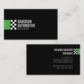 Modernes Racing-Logo in grüner Automobilindustrie Visitenkarte (Vorne/Hinten)