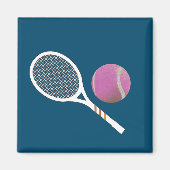 Modernes Racket mit rosa Tennisball Magnet (Vorne)