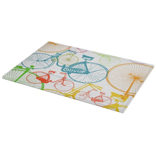 Modernes Rad Mitte Jahrhundert Retro Cutting Board Schneidebrett (Ecke)