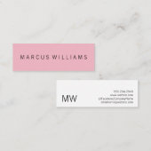 Modernes, raffiniertes Rosa Mini Visitenkarte (Vorne/Hinten)