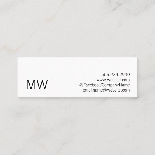 Modernes, raffiniertes Rosa Mini Visitenkarte (Rückseite)