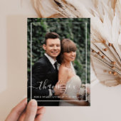 Modernes Rahmen Hochzeit Foto danke Karte