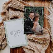 Modernes Rahmen Hochzeit Foto danke Karte