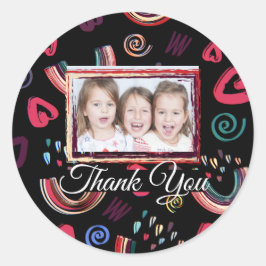 Modernes Rainbow Custom Foto Classic Round Runder Aufkleber