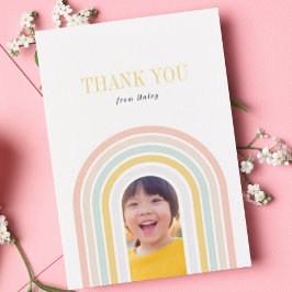 Modernes Rainbow-Foto Dankeskarte