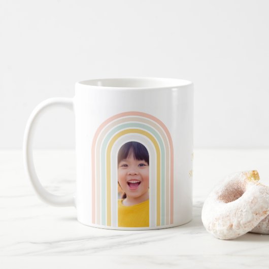 Modernes Rainbow-Foto Kaffeetasse (Mit Donut)