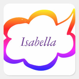 Modernes Rainbow-Girly-Monogramm Quadratischer Aufkleber