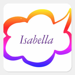 Modernes Rainbow-Girly-Monogramm Quadratischer Aufkleber