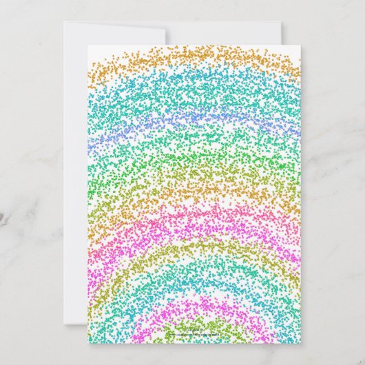 Modernes Rainbow Glitzer Dots Design Einladung (Rückseite)