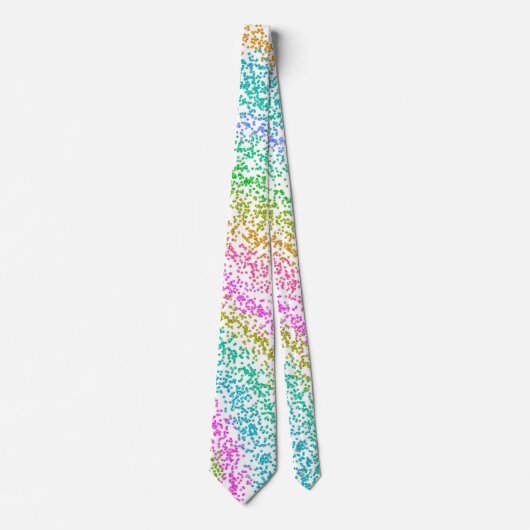 Modernes Rainbow Glitzer Dots Design Krawatte (Vorderseite)
