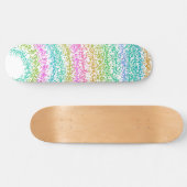 Modernes Rainbow Glitzer Dots Design Skateboard (Horizontal)