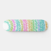 Modernes Rainbow Glitzer Dots Design Skateboard (Horizontal)