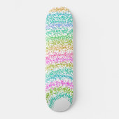 Modernes Rainbow Glitzer Dots Design Skateboard (Vorderseite)