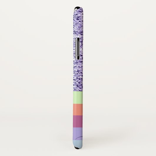 Modernes Rainbow-Glitzer-Fotolollage-Monogramm Case-Mate iPhone Hülle (Hinten/Rechts)