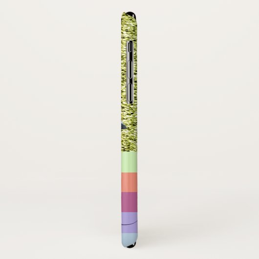 Modernes Rainbow-Glitzer-Fotolollage-Monogramm Case-Mate iPhone Hülle (Hinten/Links)