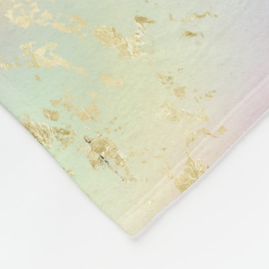 Modernes Rainbow-Gradient- und Gold-Marmormuster Fleecedecke (Ecke)