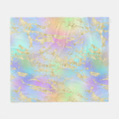 Modernes Rainbow-Gradient- und Gold-Marmormuster Fleecedecke (Vorderseite (Horizontal))