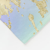 Modernes Rainbow-Gradient- und Gold-Marmormuster Fleecedecke (Ecke)