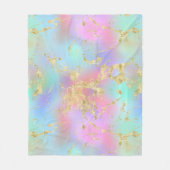 Modernes Rainbow-Gradient- und Gold-Marmormuster Fleecedecke (Vorderseite)