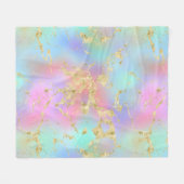 Modernes Rainbow-Gradient- und Gold-Marmormuster Fleecedecke (Vorderseite (Horizontal))