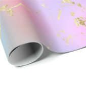 Modernes Rainbow-Gradient- und Gold-Marmormuster Geschenkpapier (Rolleneckpunkt)