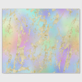 Modernes Rainbow-Gradient- und Gold-Marmormuster Geschenkpapier (Flach)
