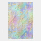 Modernes Rainbow-Gradient- und Gold-Marmormuster Geschirrtuch (Vertikal)
